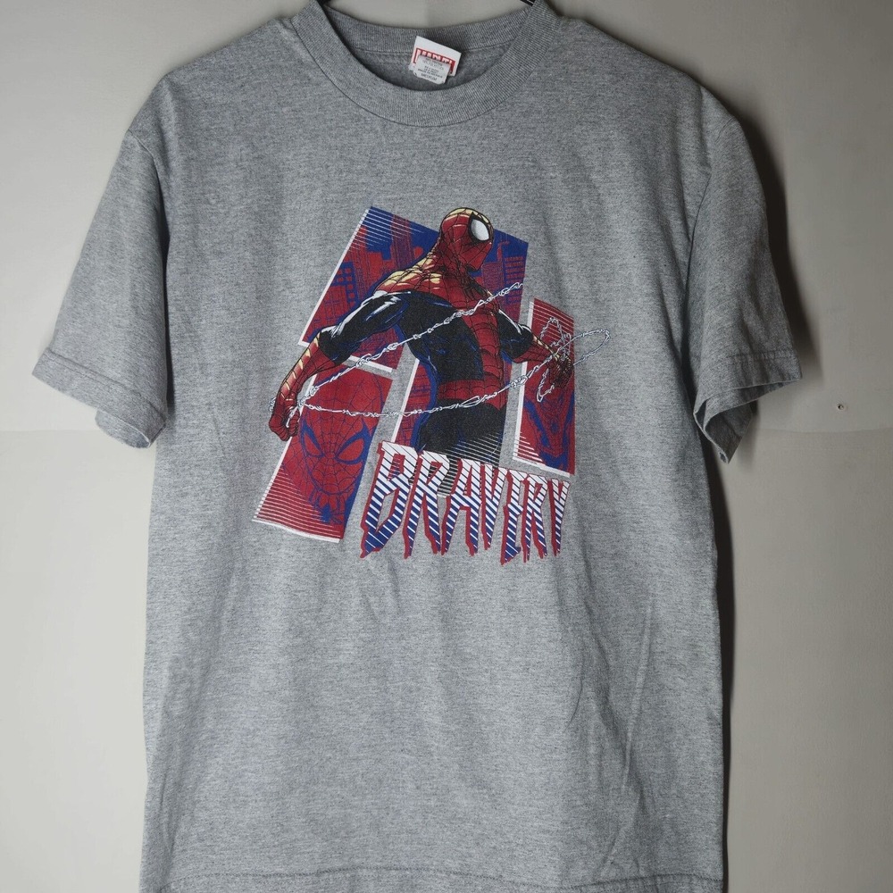 Spiderman Bravery Vintage T Shirt Size Medium Marvel Comics Superhero